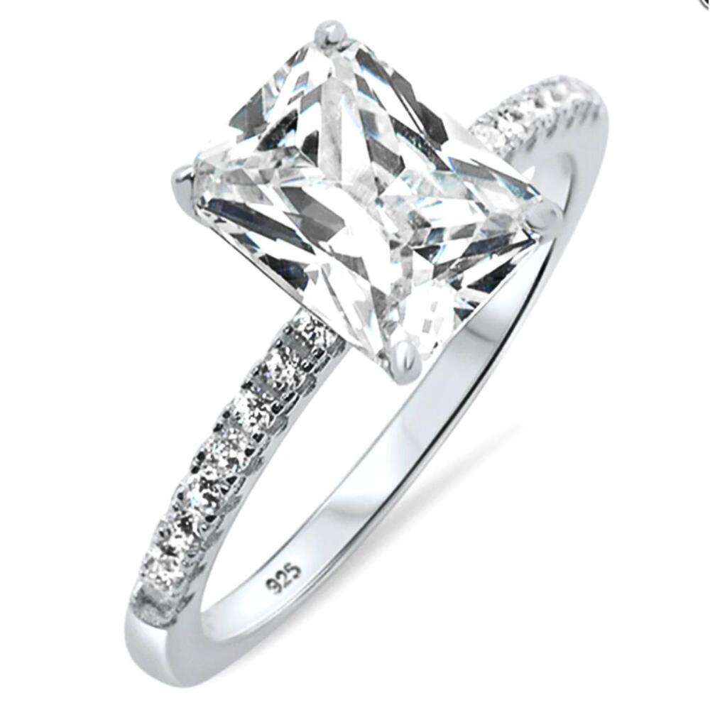 NEW STARLETTE women's hazel engagement ring in silver